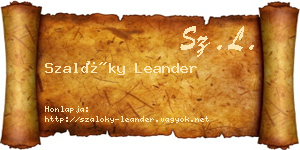 Szalóky Leander névjegykártya